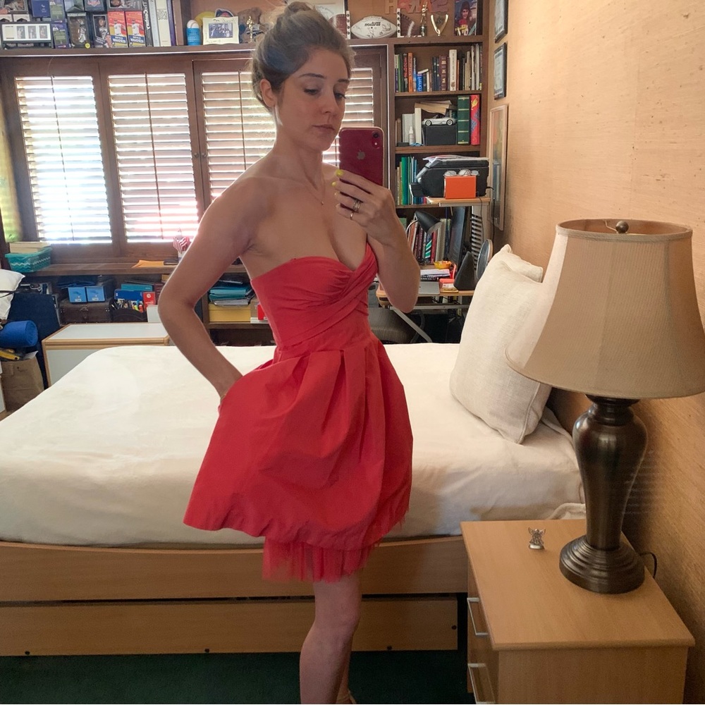 BCBGMaxAzria Strapless Coral Dress